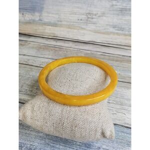 Bakelite Single Bangle Bracelet TESTED Mustard Yellow